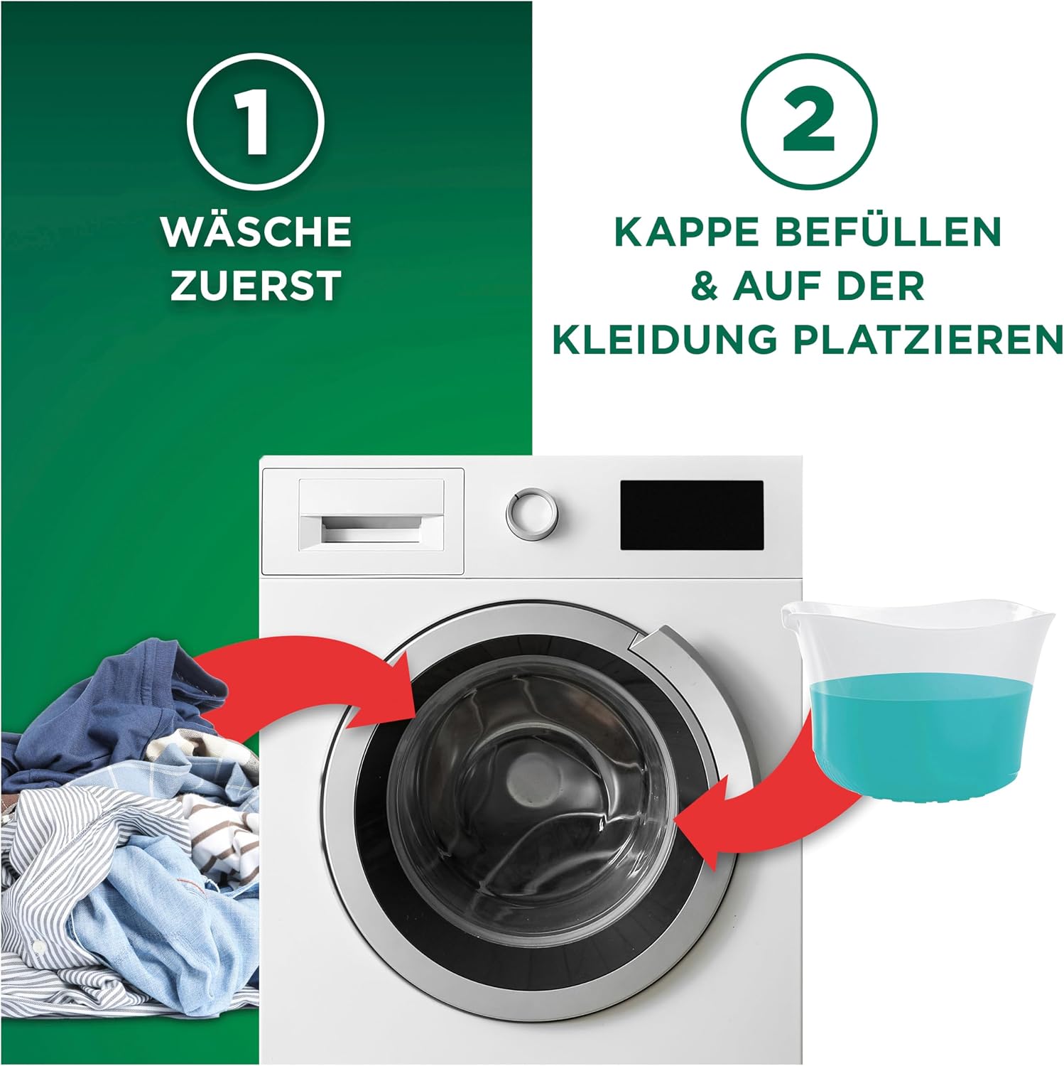 Detalle de Ariel Flüssigwaschmittel Color+ 80 Wäschen – Fleck-Weg-Power schon beim ersten Waschgang, selbst in kaltem Wasser