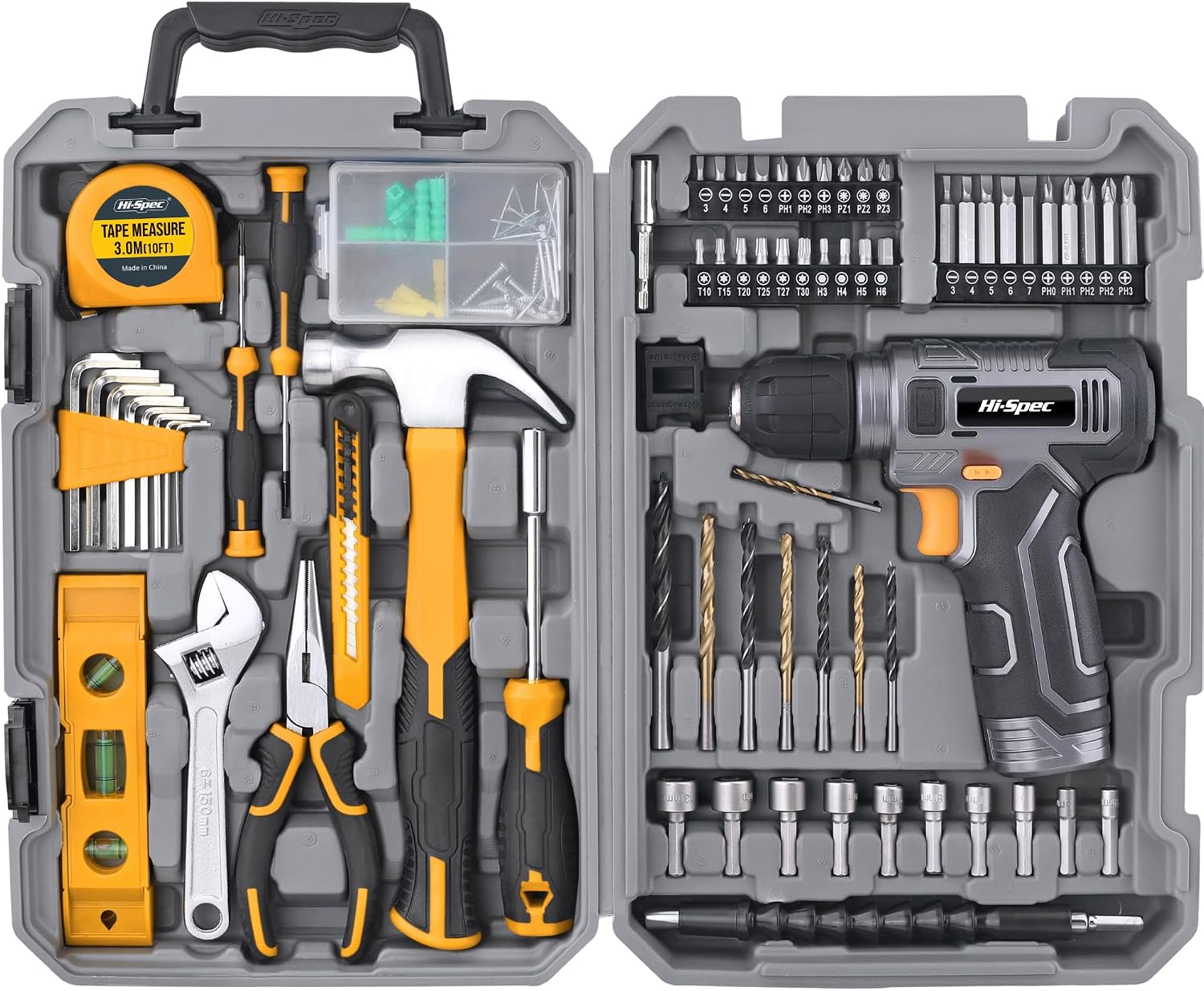 Detalle de Hi-Spec DT30558GY-DE 8V Cordless Drill Tool Kit with USB Charging