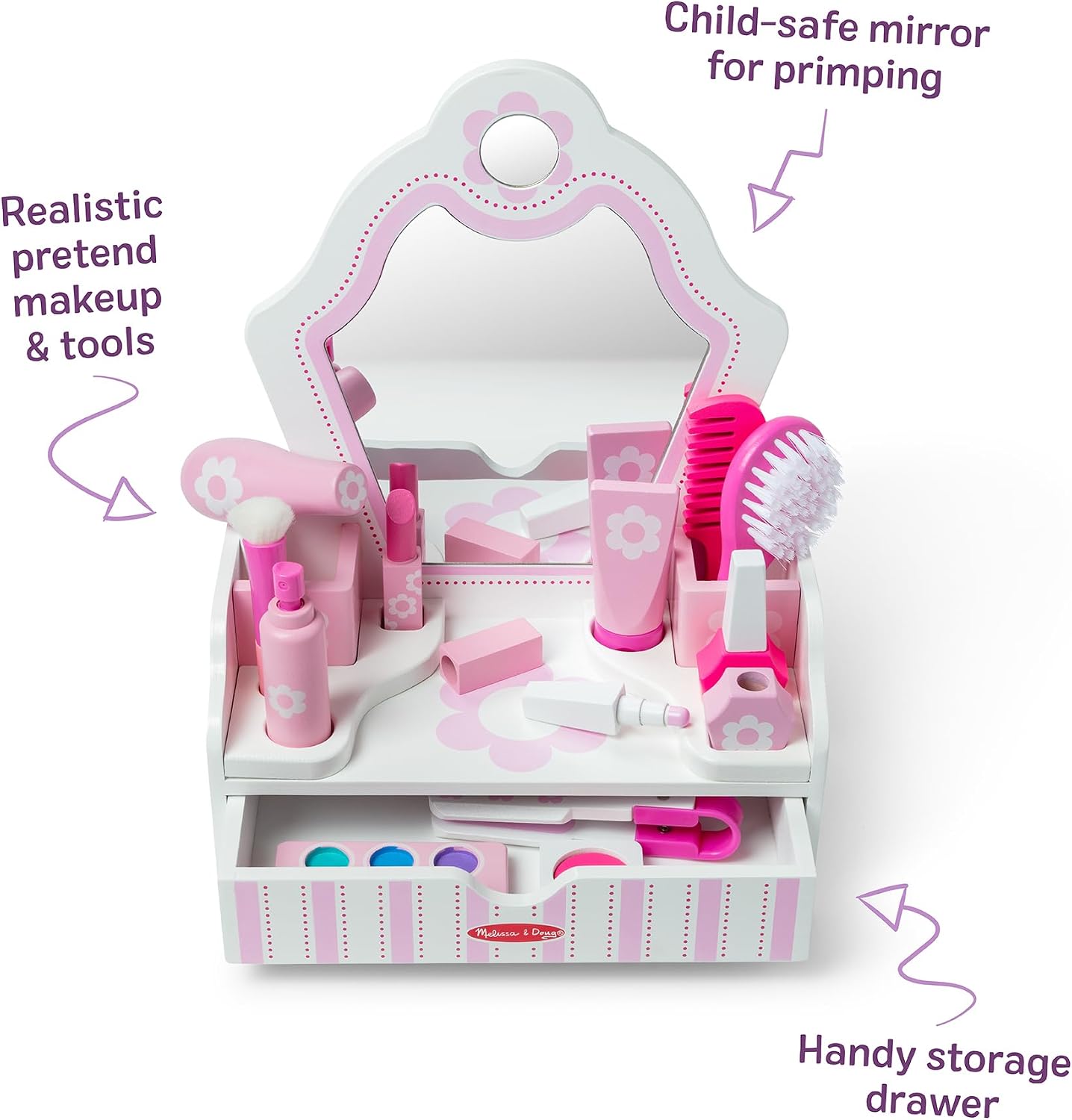 Thumbnail 4 de Melissa & Doug Wooden Beauty Salon 18-piece ๐