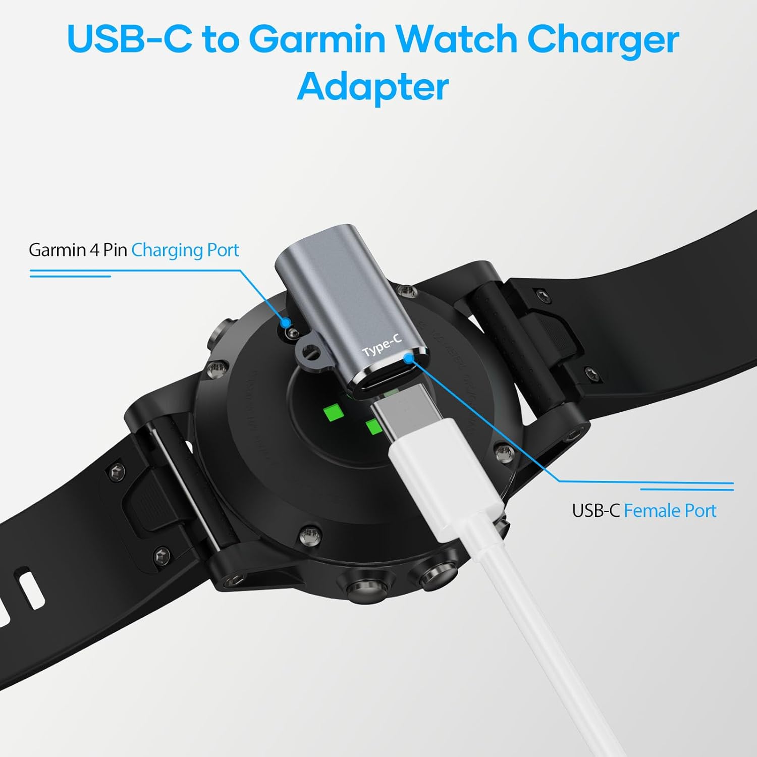 Detalle de USB C to Garmin Watch Charger Cable Adapter 4-Pack