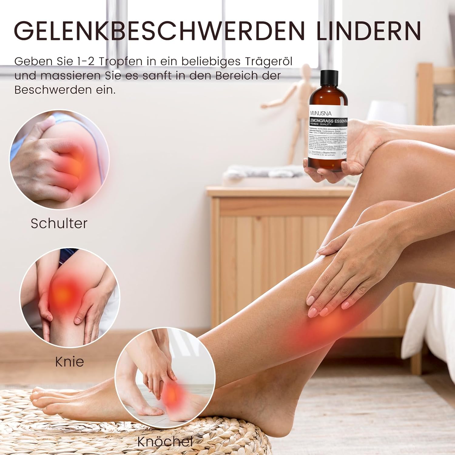 Thumbnail 2 de MUNUSNA Zitronengrasöl (100 ml) – ätherisches Öl für Diffusor, Duftlampe & Anwendungen