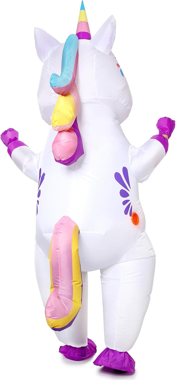 Detalle 2 de Gootus Inflatable Unicorn Costume for Adults (Polyester) with Air-Filled Fan