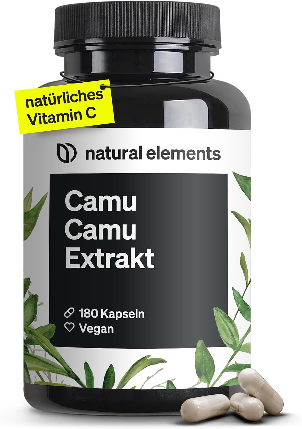 Detalle de natural elements Camu Camu Extrakt Kapseln 500 mg Vitamin C Naturkapseln