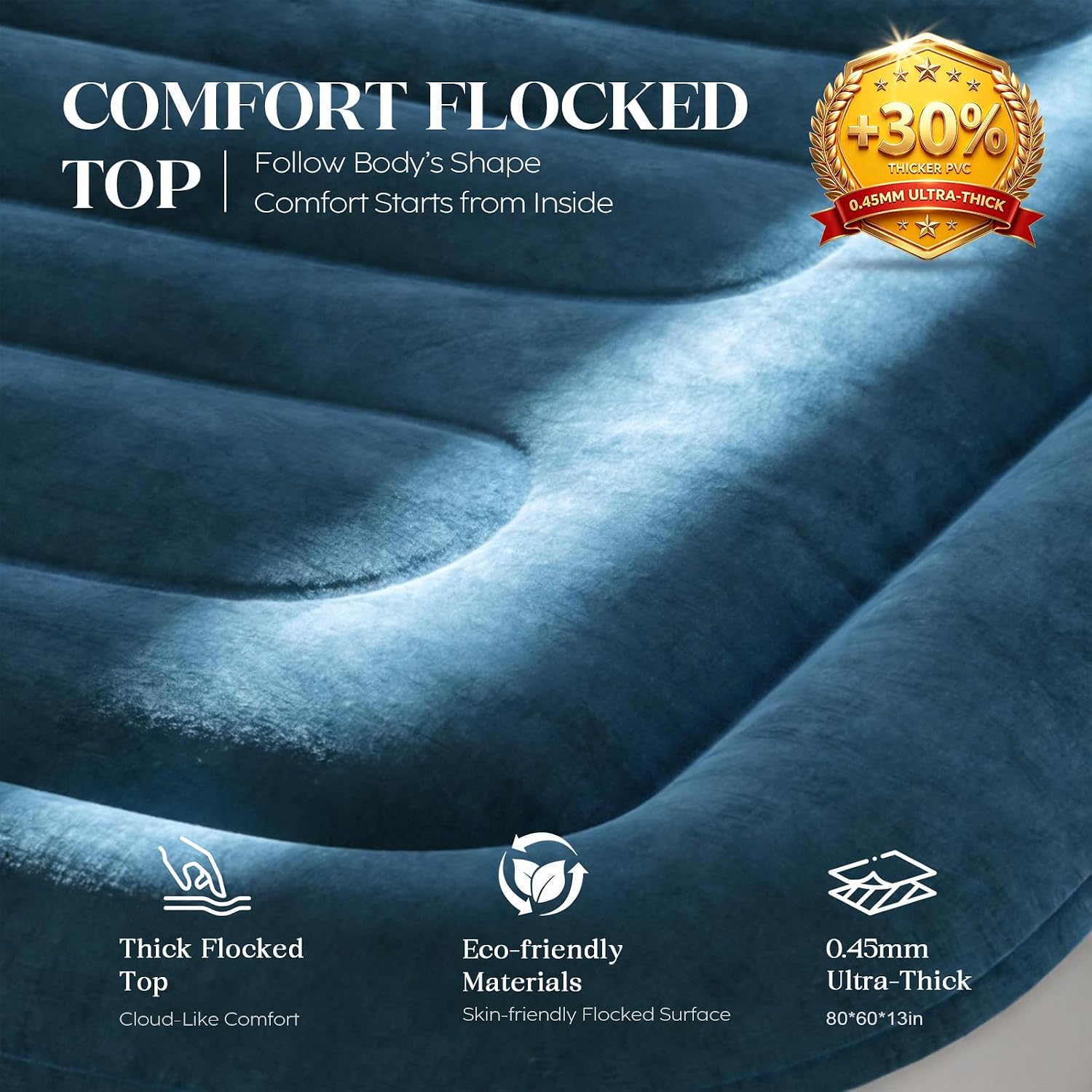 Thumbnail 5 de VOSSER Queen Air Mattress with Built-in Pump: 13-Inch I-Beam, 800 lb Capacity