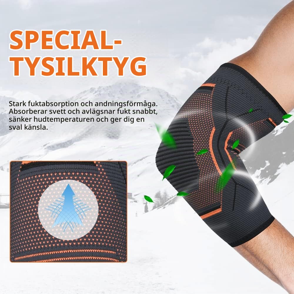 Detalle de ACWOO armbågsstöd i storlek L – elastiskt, ventilerande och halkfritt