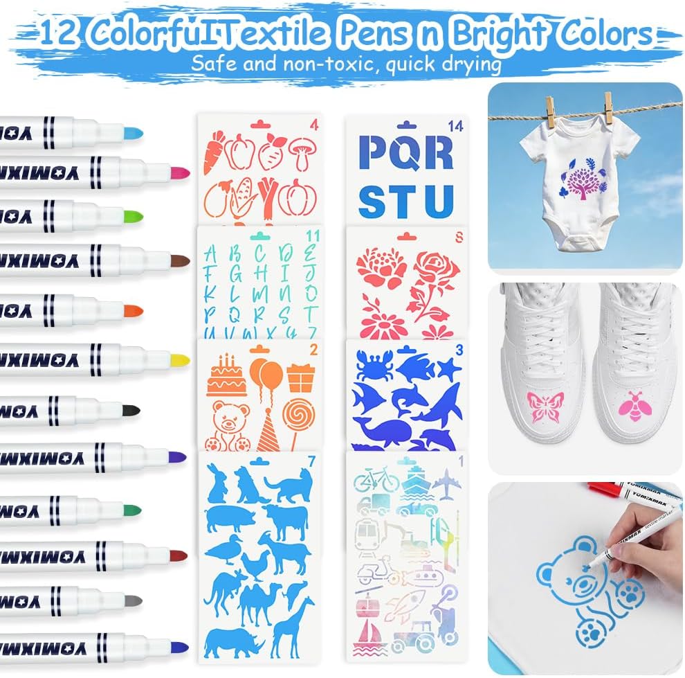 Thumbnail 4 de Vicloon Bambino Bavaglino Bianco – set fai da te per neonati con 3 body a maniche corte e pennarelli tessuto