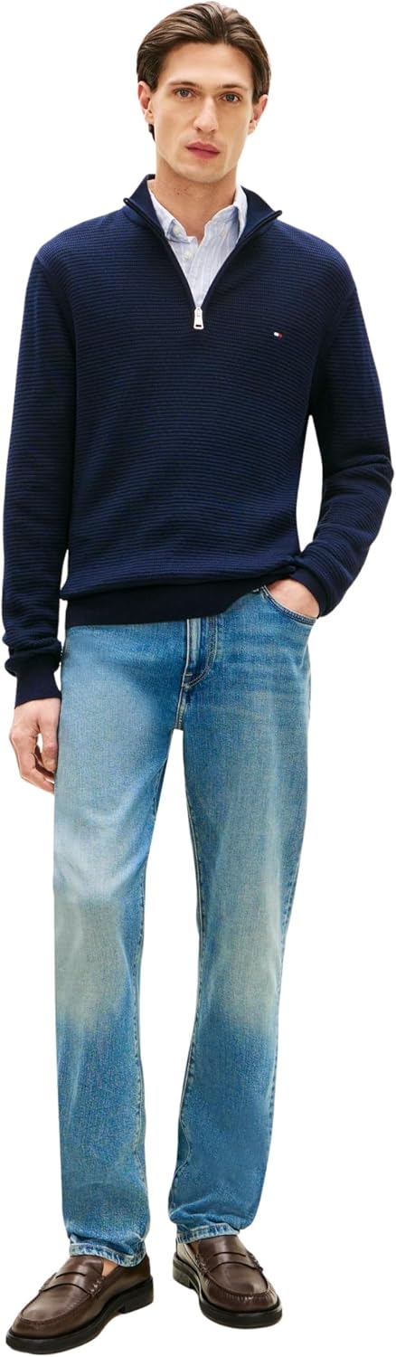 Detalle de Tommy Hilfiger Slim Straight Denton Kai Blue Mw0mw42318 – Jean homme droit, coupe Slim Straight