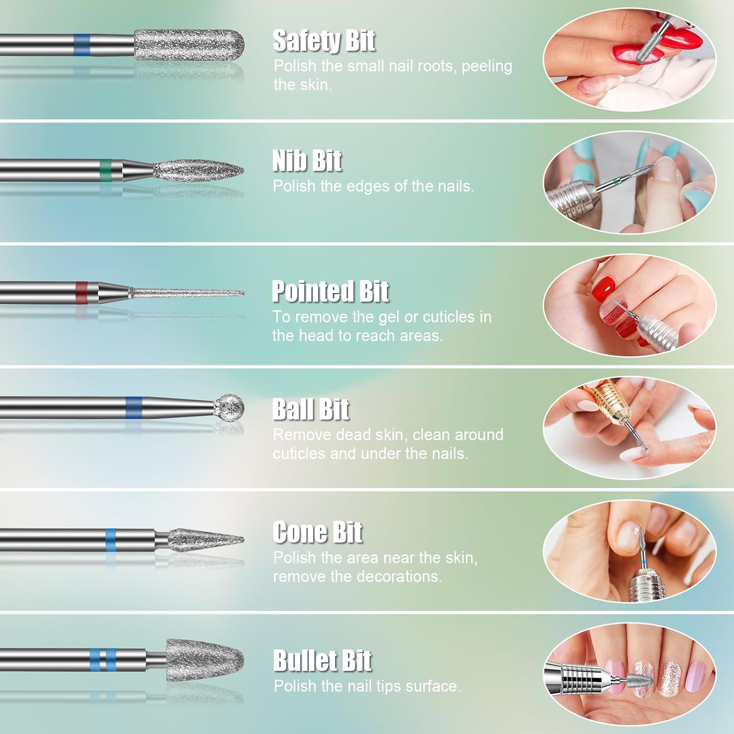 Thumbnail 2 de Nagelfräser Bits Set 13-teilig für Nägel