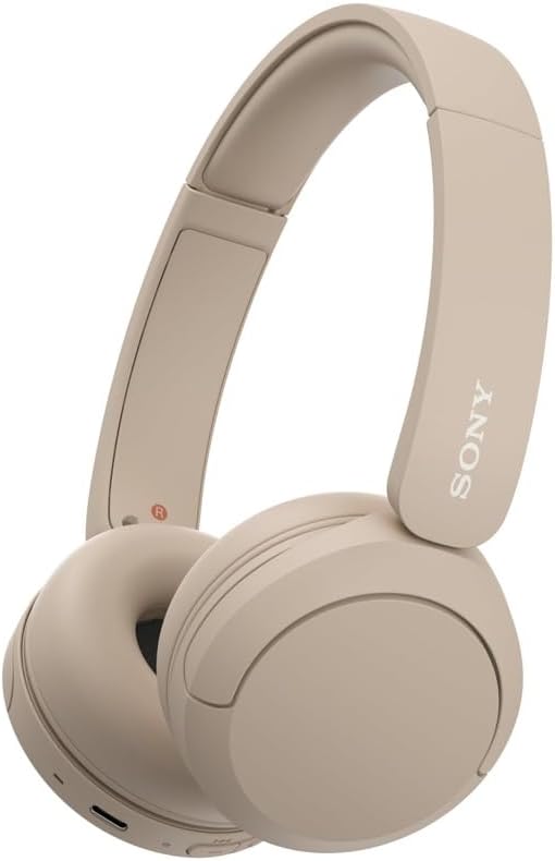 Detalle de Sony wireless on-ear headphones in Cappuccino