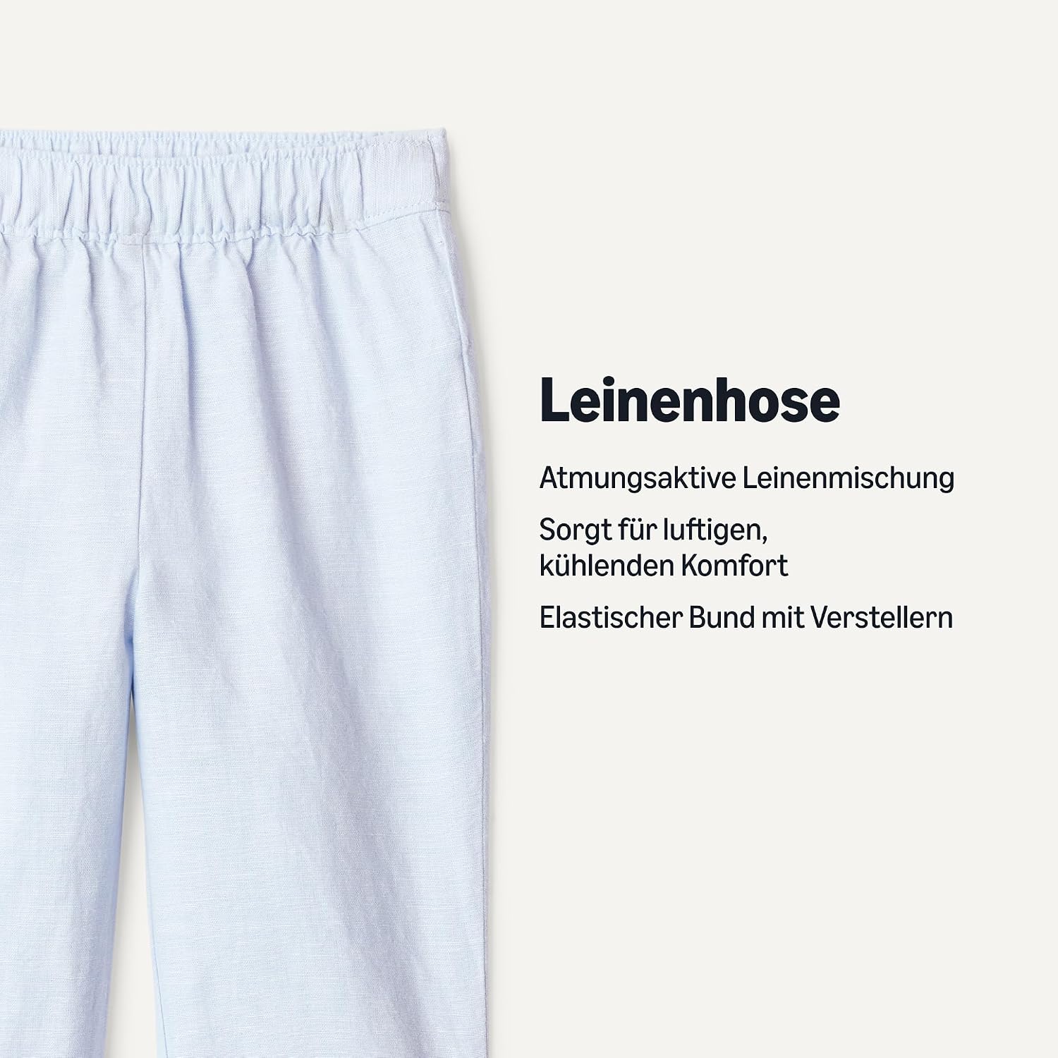 Detalle 2 de Amazon Essentials x Sofia Grainge Baby- und Kleinkinderhose aus Baumwoll-Leinen-Mischung – bequem hineinschlüpfen