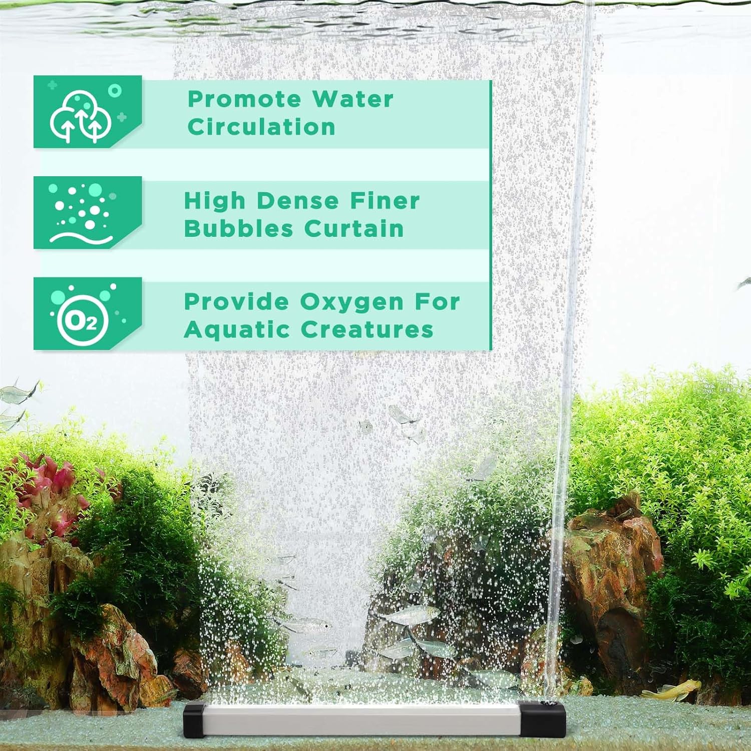 Thumbnail 1 de Hygger Aquarium Bubble Curtain Wall 15cm – Quiet High DO Diffuser with Air Tubing