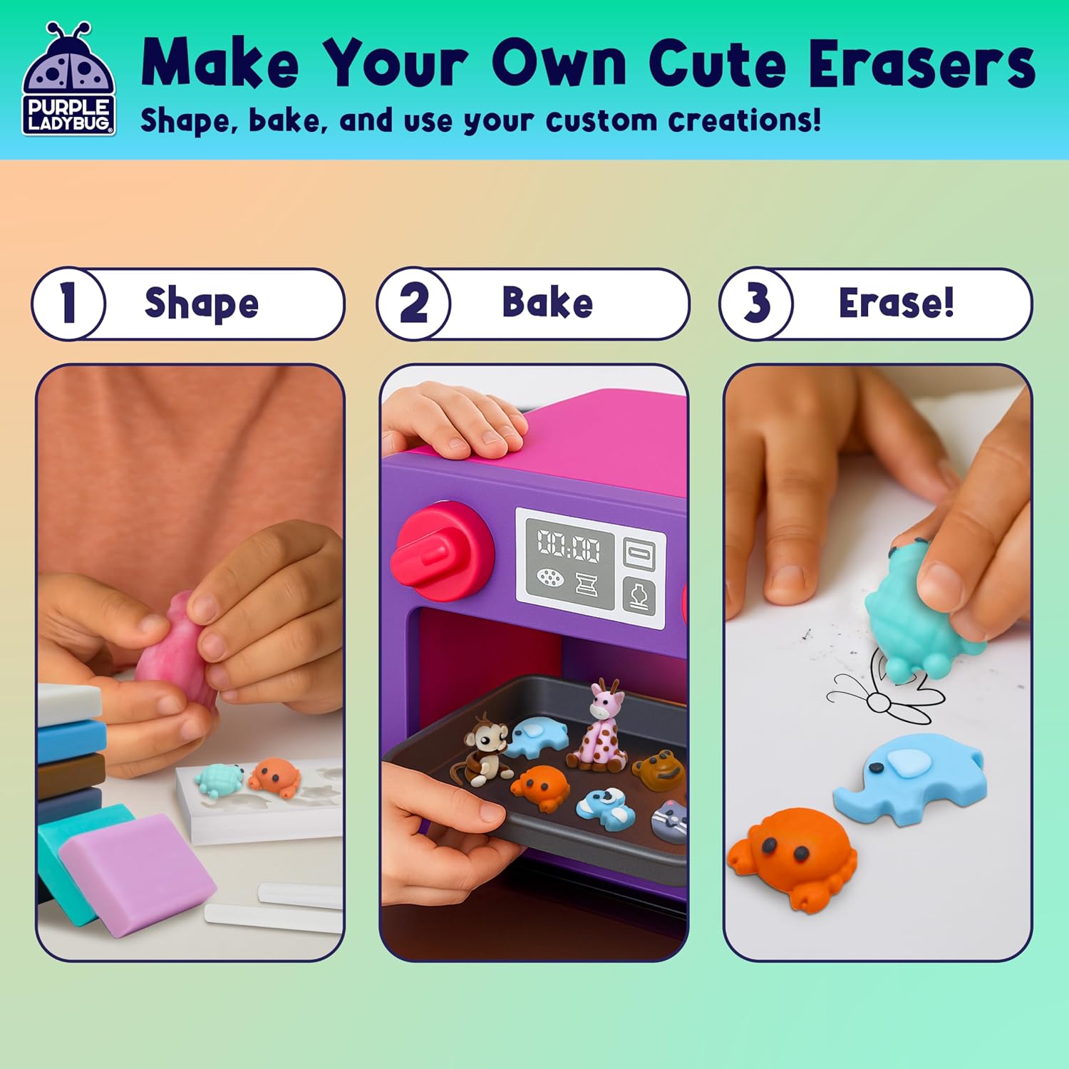 Detalle de Novelty Animal Eraser DIY kit for kids