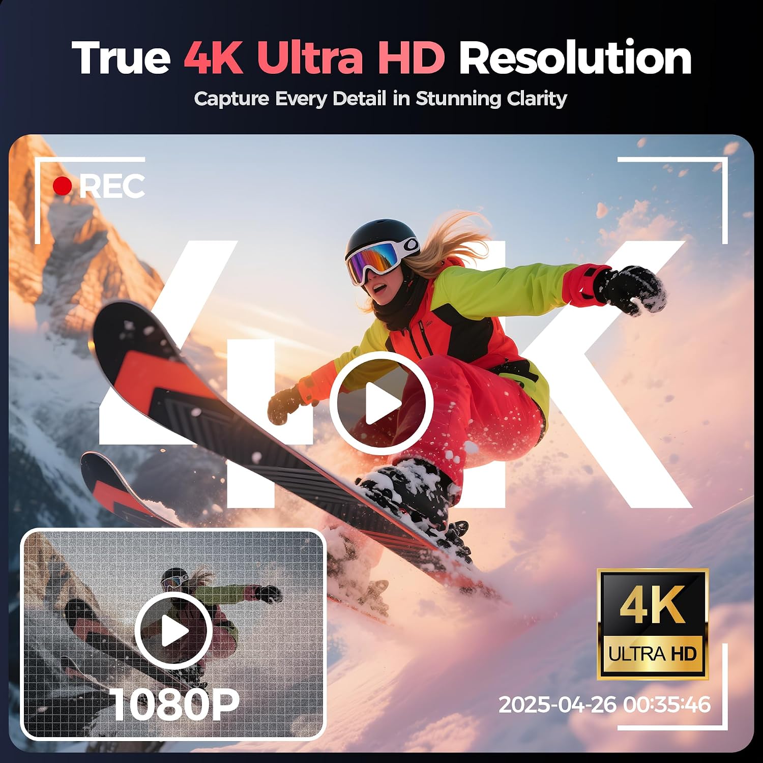 Detalle 2 de QIUOIO Digitalkamera 4K 64MP rosa