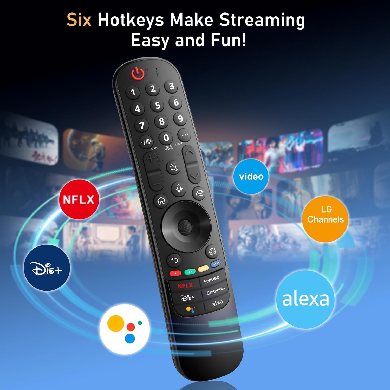 Detalle de LG TV Remote Replacement for 2019–2025 Smart TVs with Voice and Pointer — MR20/21/22/23/24GA Compatible