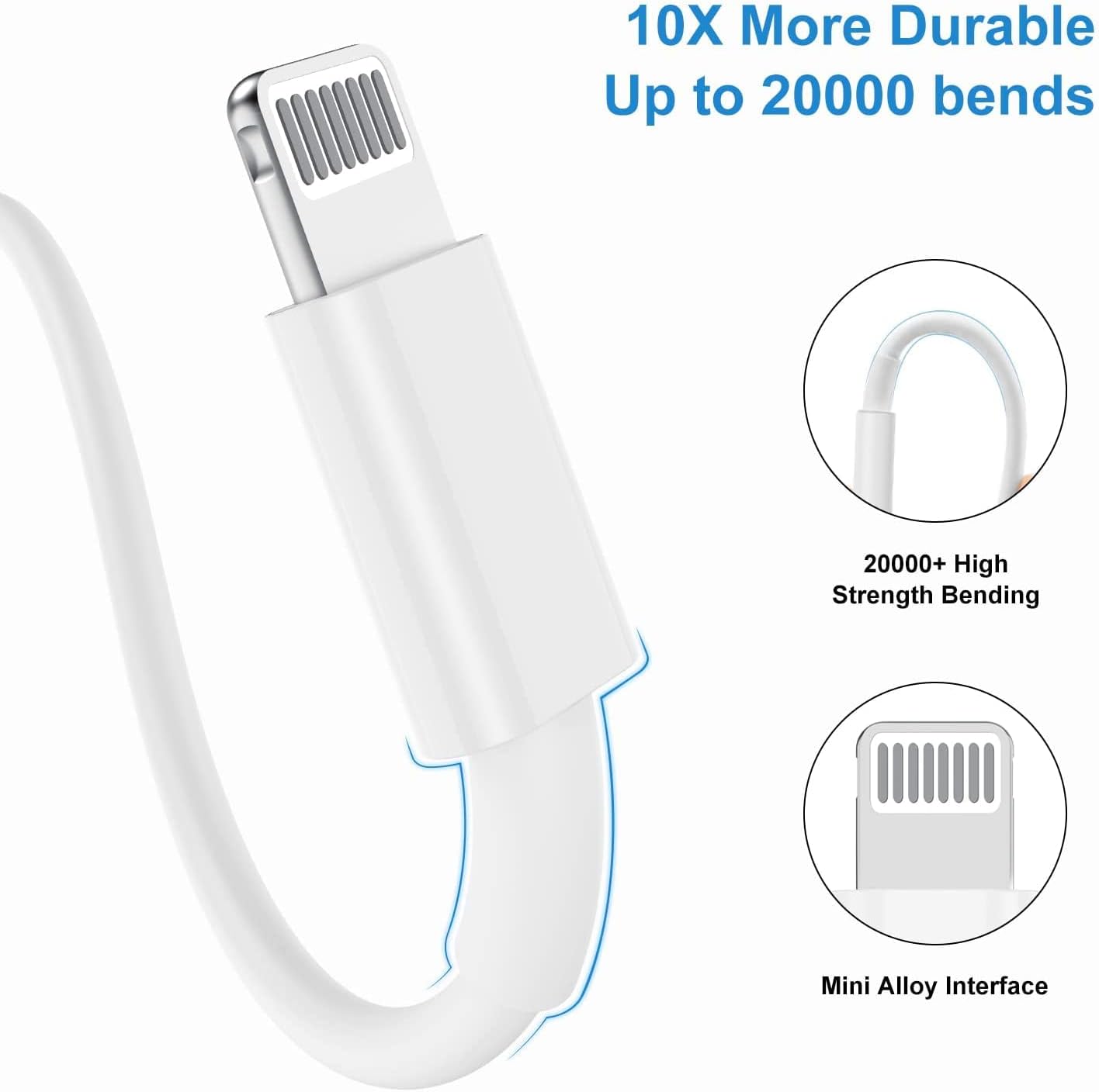 Thumbnail 2 de Long iPhone Fast Charger Cable 10ft