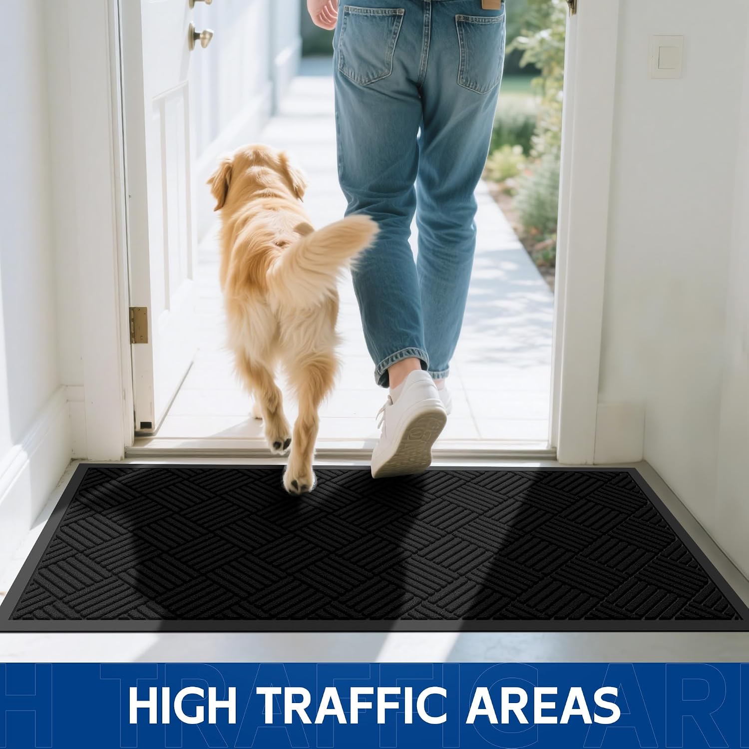 Thumbnail 6 de Naturei outdoor doormat- 3672-B, 3' x 6' Polyester and Rubber Entry Mat