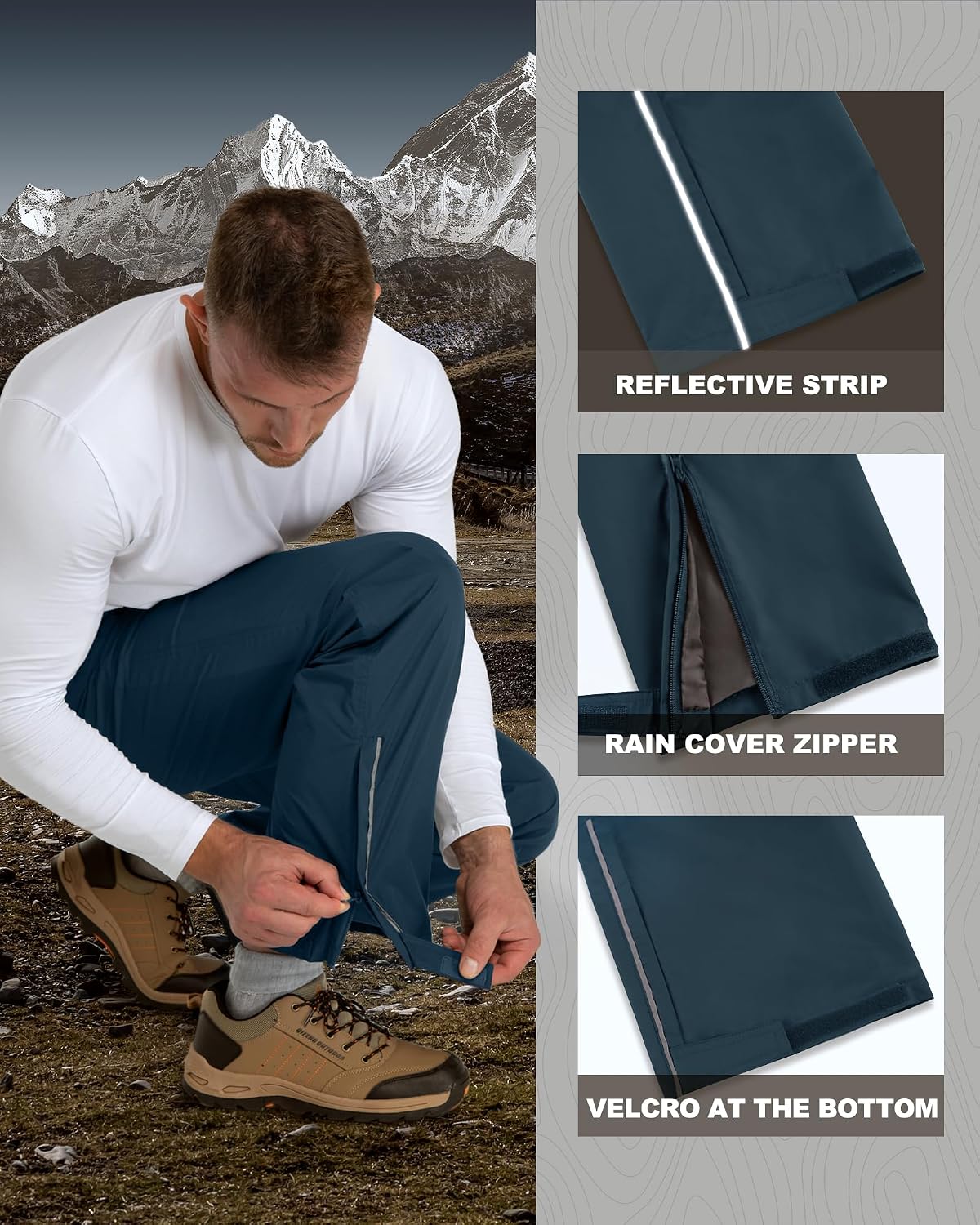 Thumbnail 3 de Outdoor Ventures Herren Regenhose – Wasserdicht, Atmungsaktiv und Packbar für Outdoor-Aktivitäten
