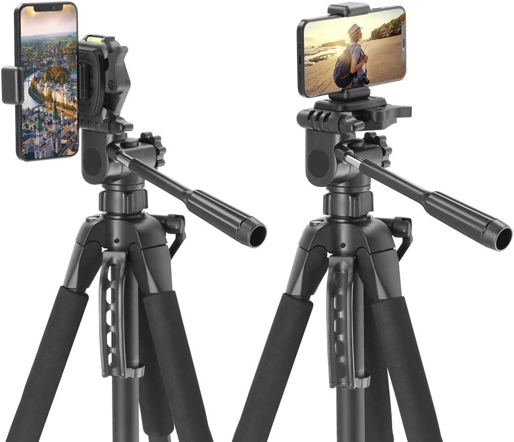 Thumbnail 2 de Hama Action 165 3D Kamera-Stativ (61–165 cm) inkl. Handy-Halter, 3-Wege-Kopf, schwarz