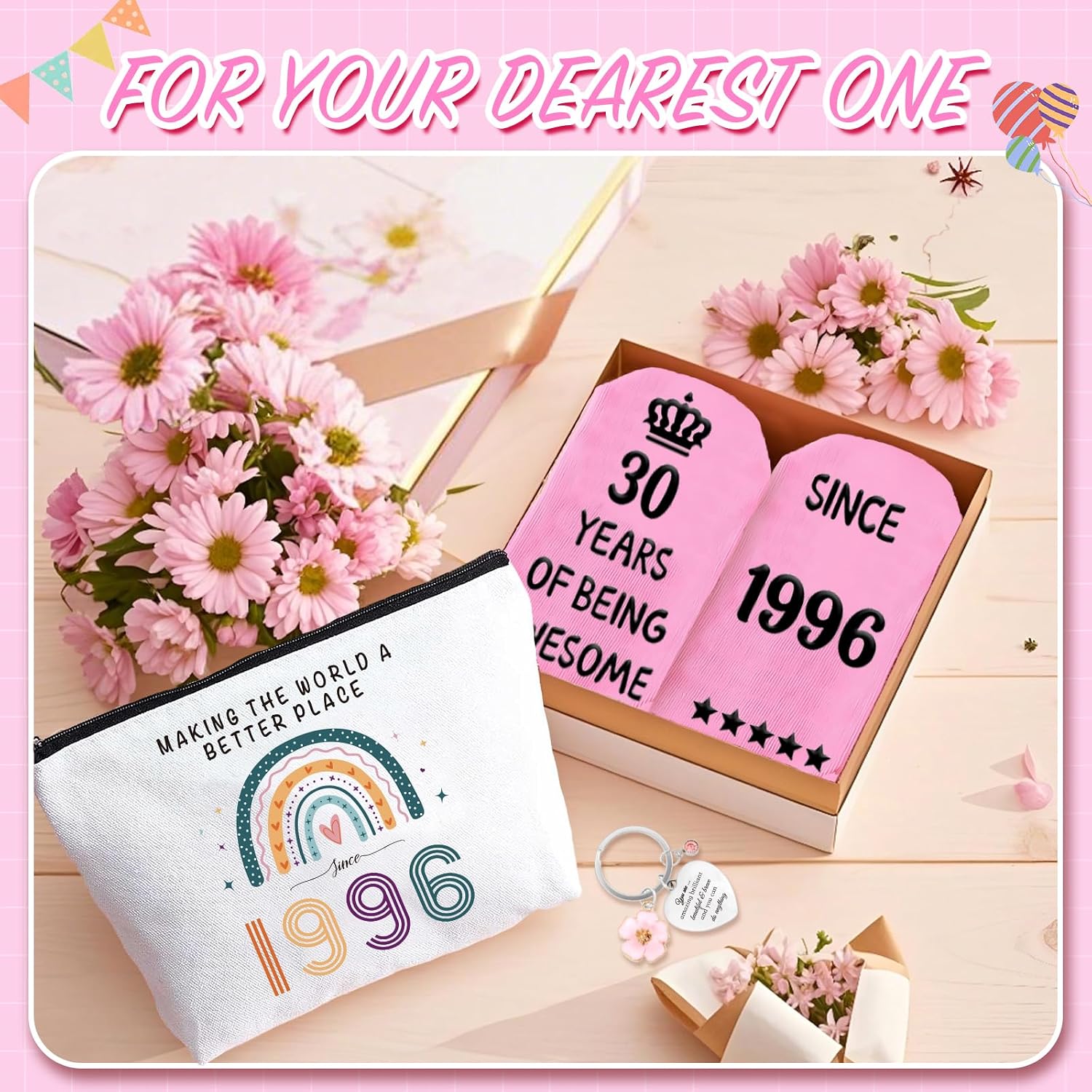 Thumbnail 6 de 11th Birthday Gifts for Girls Set: Cute Makeup Bag, Funny Socks & Inspirational Keychain (3PCS) for Daughters, Granddaughters or Nieces