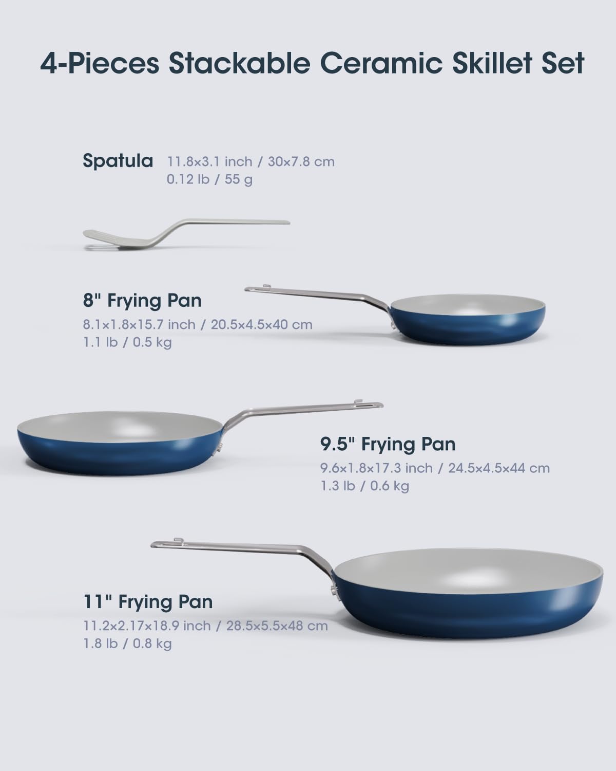 Detalle 2 de Stackbear Antihaft-Pfannenset Induktion, 3-teilig (20/24/28 cm) – PFAS, PTFE & PFOA frei, spülmaschinen- und ofenfest