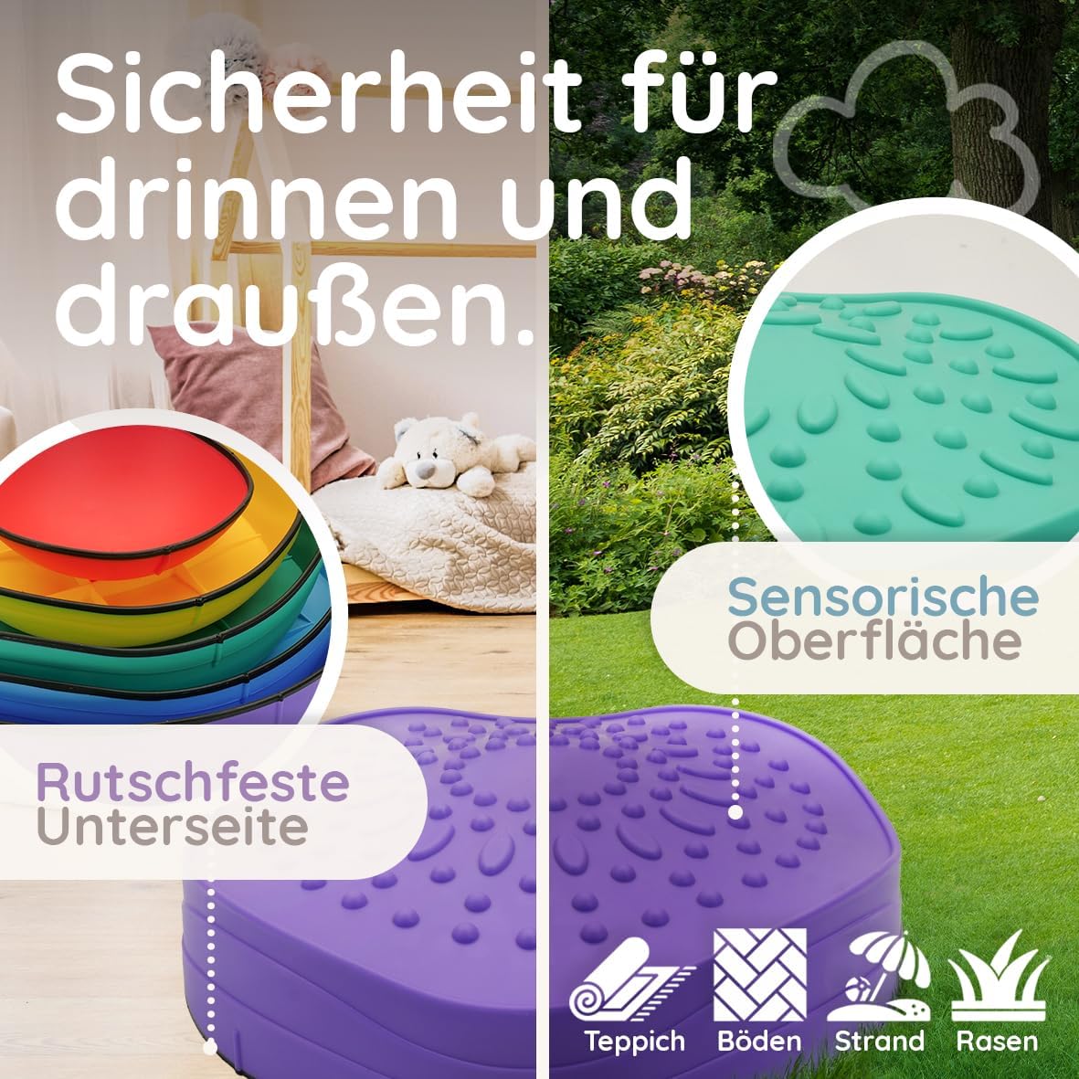 Detalle 2 de MAVIE & ME BALANCIERSTEINE 5er Set für Kinder
