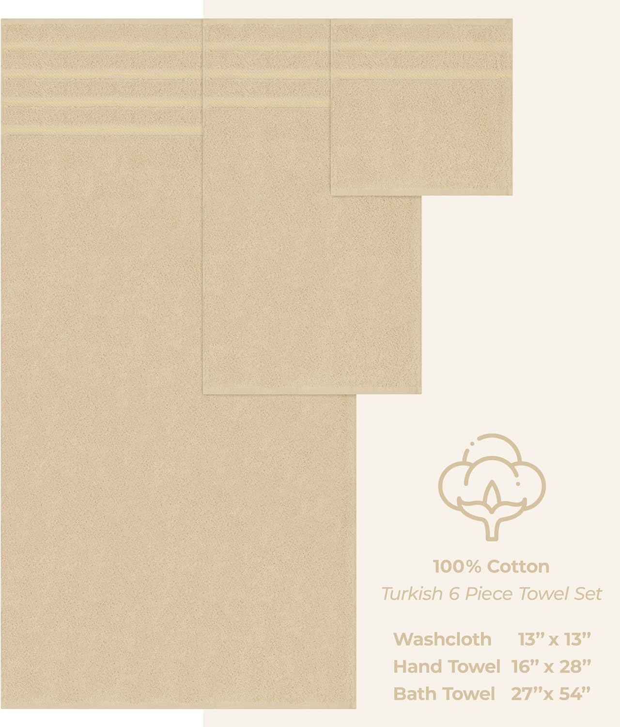 Thumbnail 3 de American Soft Linen Luxury Towel Set 6-piece, 600 GSM