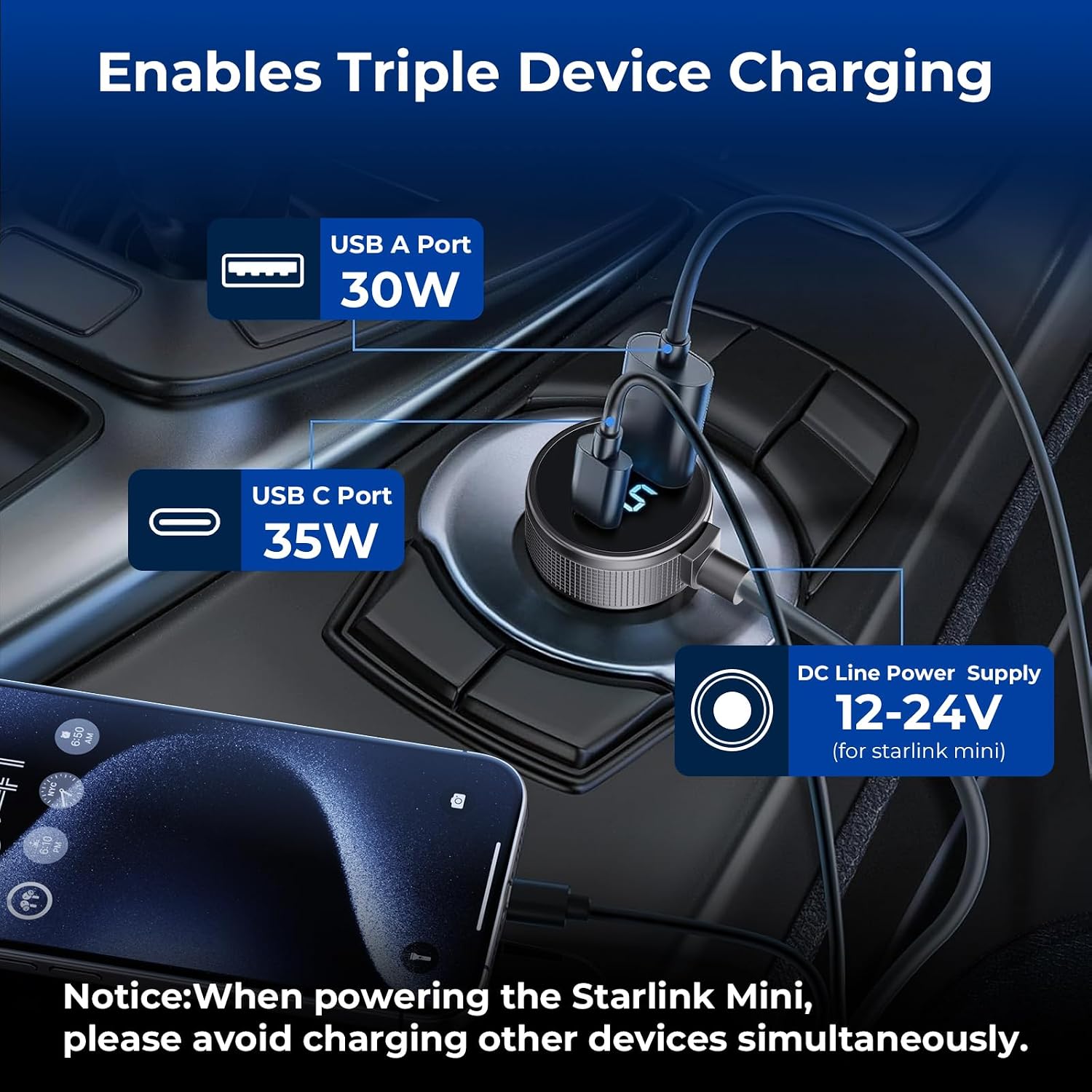 Thumbnail 4 de Starlink Mini Cable car charger 10FT