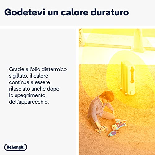 Detalle de De'Longhi TRRS0920 Radiatore ad Olio Elettrico 9 Elementi – Calore prolungato e gestione semplice