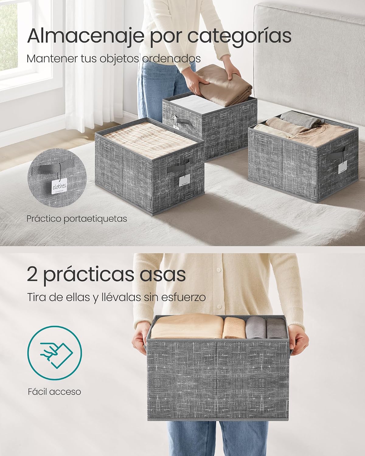 Thumbnail 4 de SONGMICS ROB440G01 Cestas plegables 40 x 30 x 24 cm