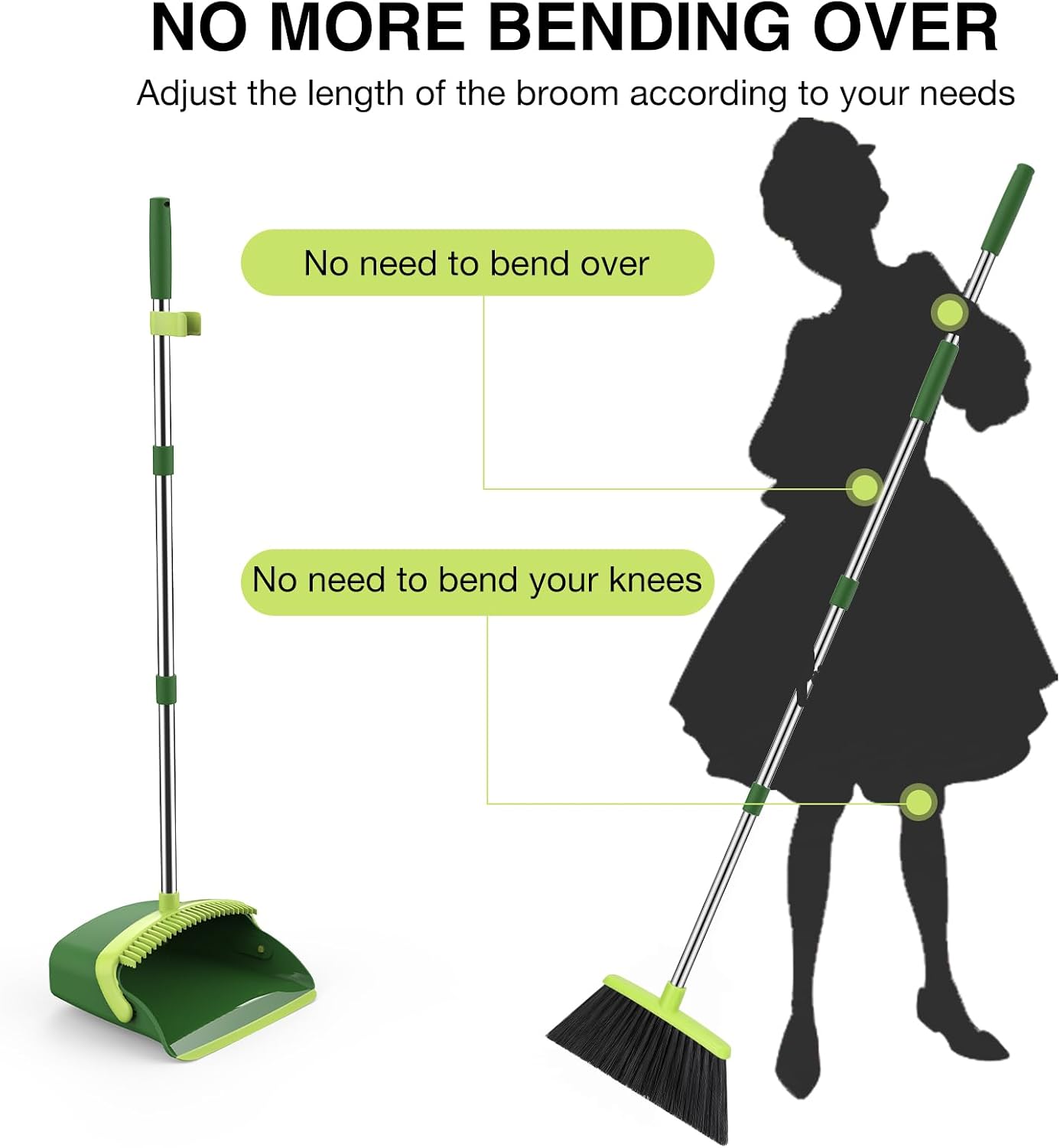 Detalle de Broom and Dustpan Set, 52-Inch Handle