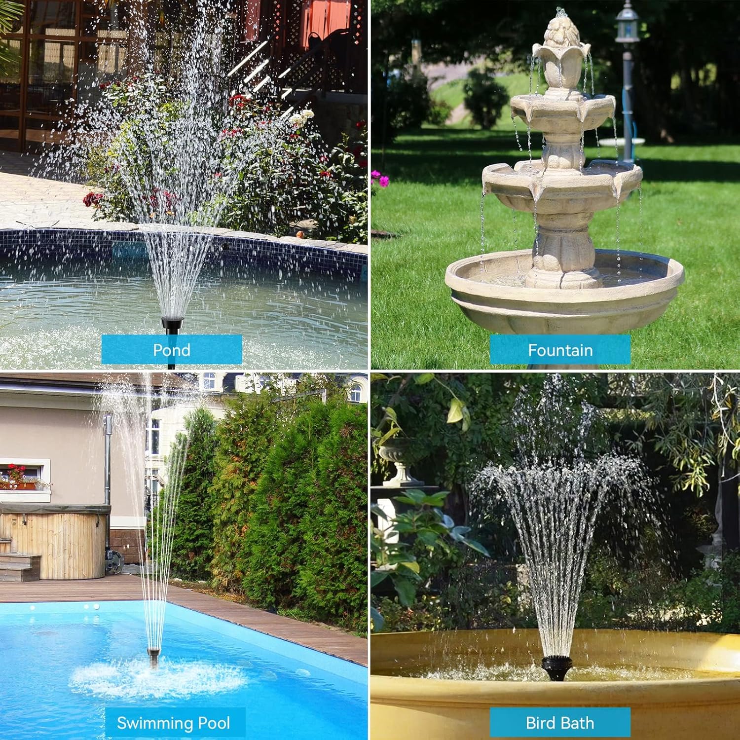 Thumbnail 6 de POPOSOAP Solar Pond Pump 12W, 600 L/H – Submersible Fountain with Dry-Run Protection