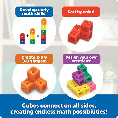Detalle de Learning Resources MathLink Cubes - Set of 100 Cubes for Early Math & STEM