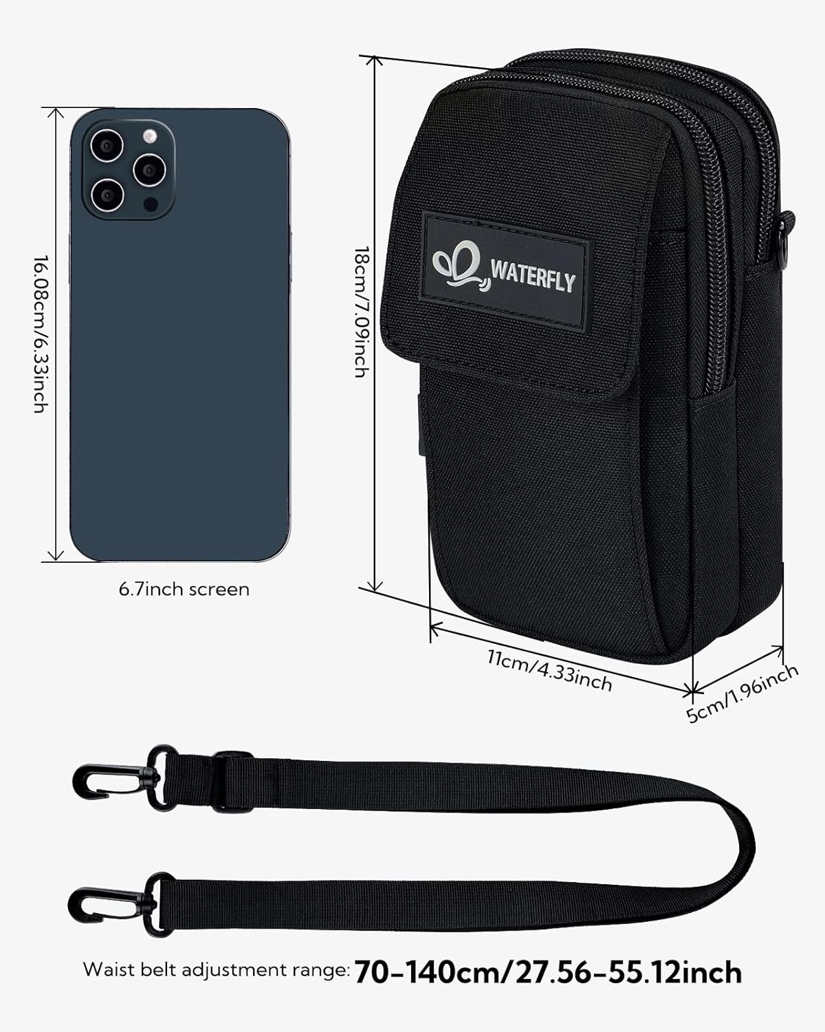 Thumbnail 2 de Waterfly Small Shoulder Crossbody Bag: Practical, compact EDC pouch for everyday carry