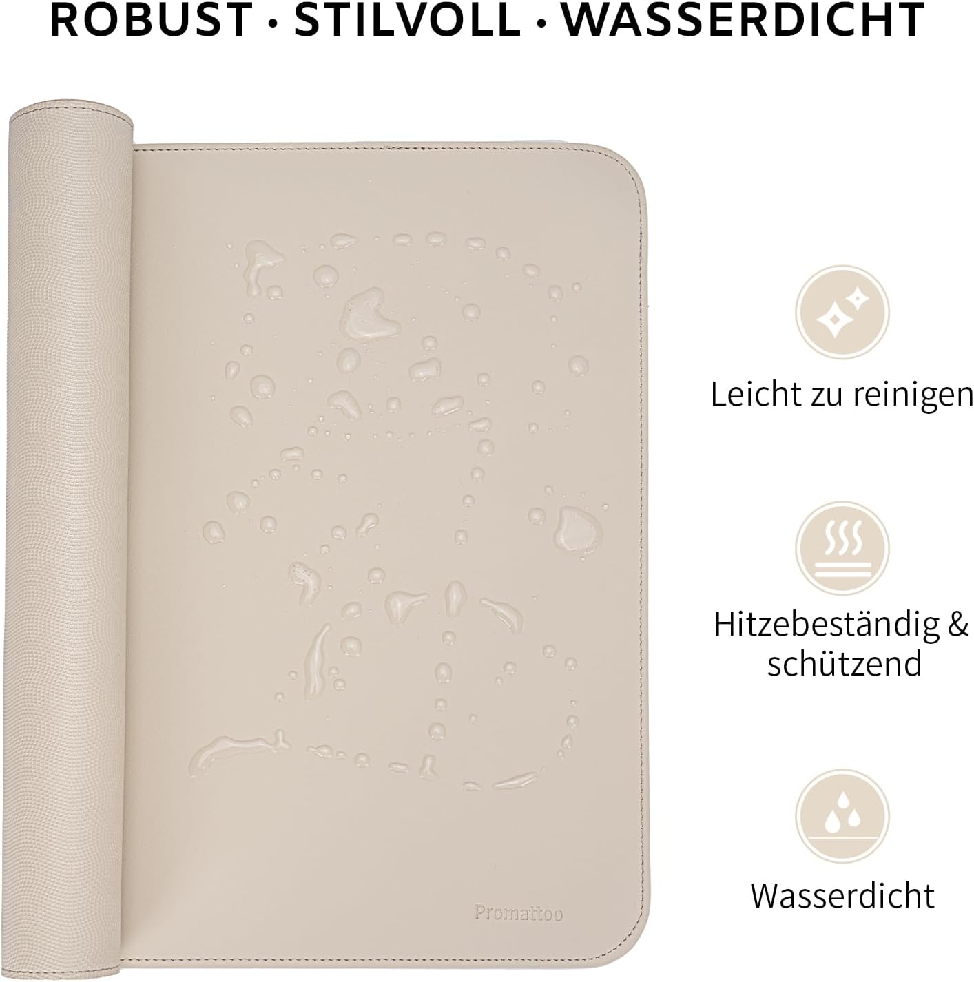 Detalle 2 de PROMATTOO XXL Schreibtischunterlage vegan Leder