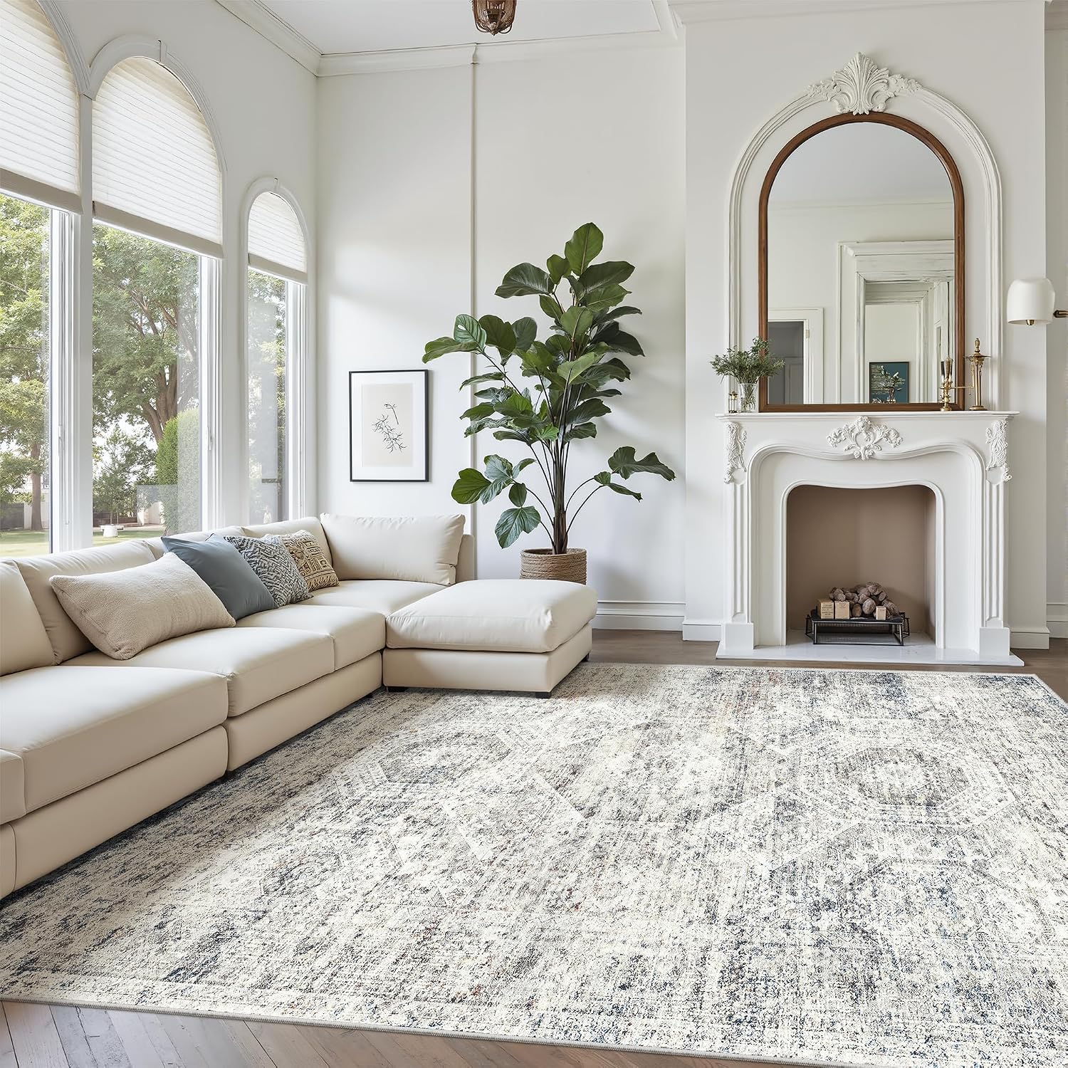 Detalle de Soalmost 8x10 washable area rug, non-slip