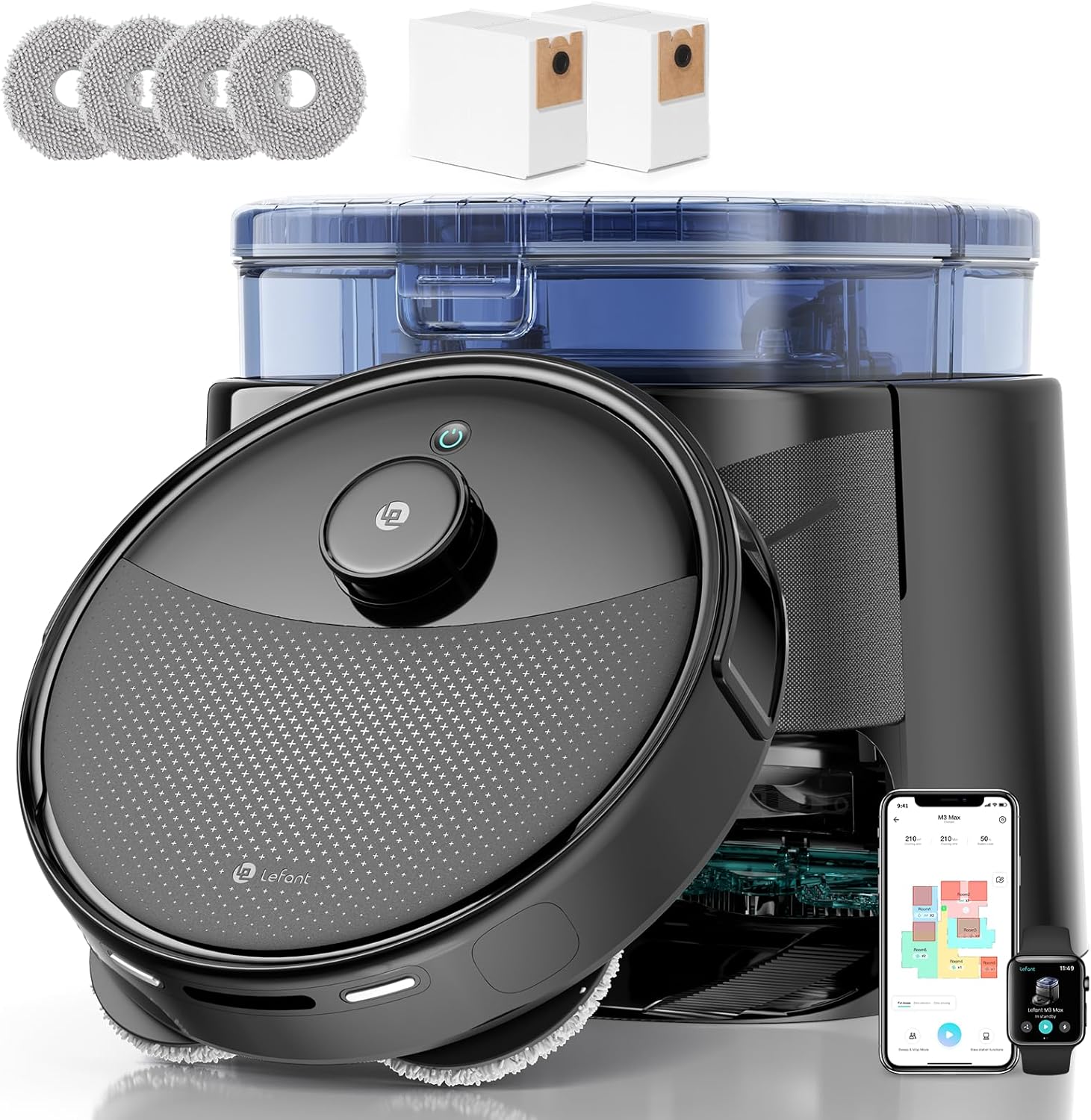 Detalle de Lefant M3 Max Saugroboter mit Wischfunktion – leistungsstarke All-in-One Reinigung