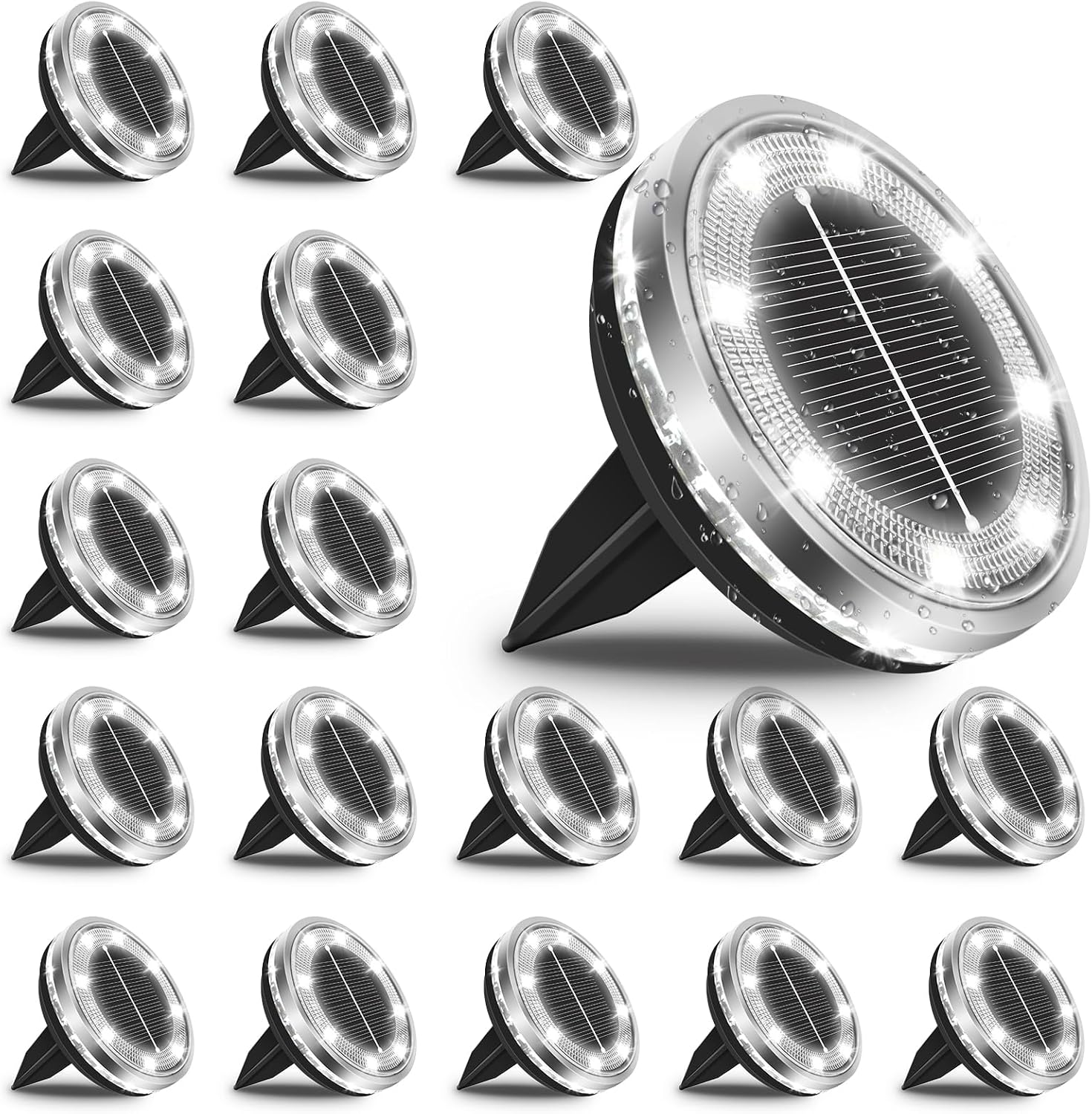 Detalle de Bowfar B-XDM-18K set van 18 zonnelampen voor buiten, IP65, 12 leds