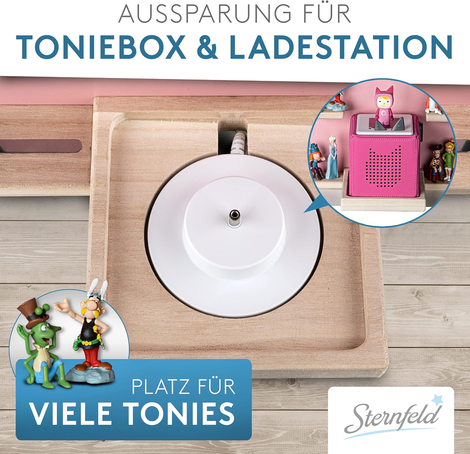 Detalle de STERNFELD STE-TO1000 Tonie Shelf with Magnetic Strip and 11 Shelves