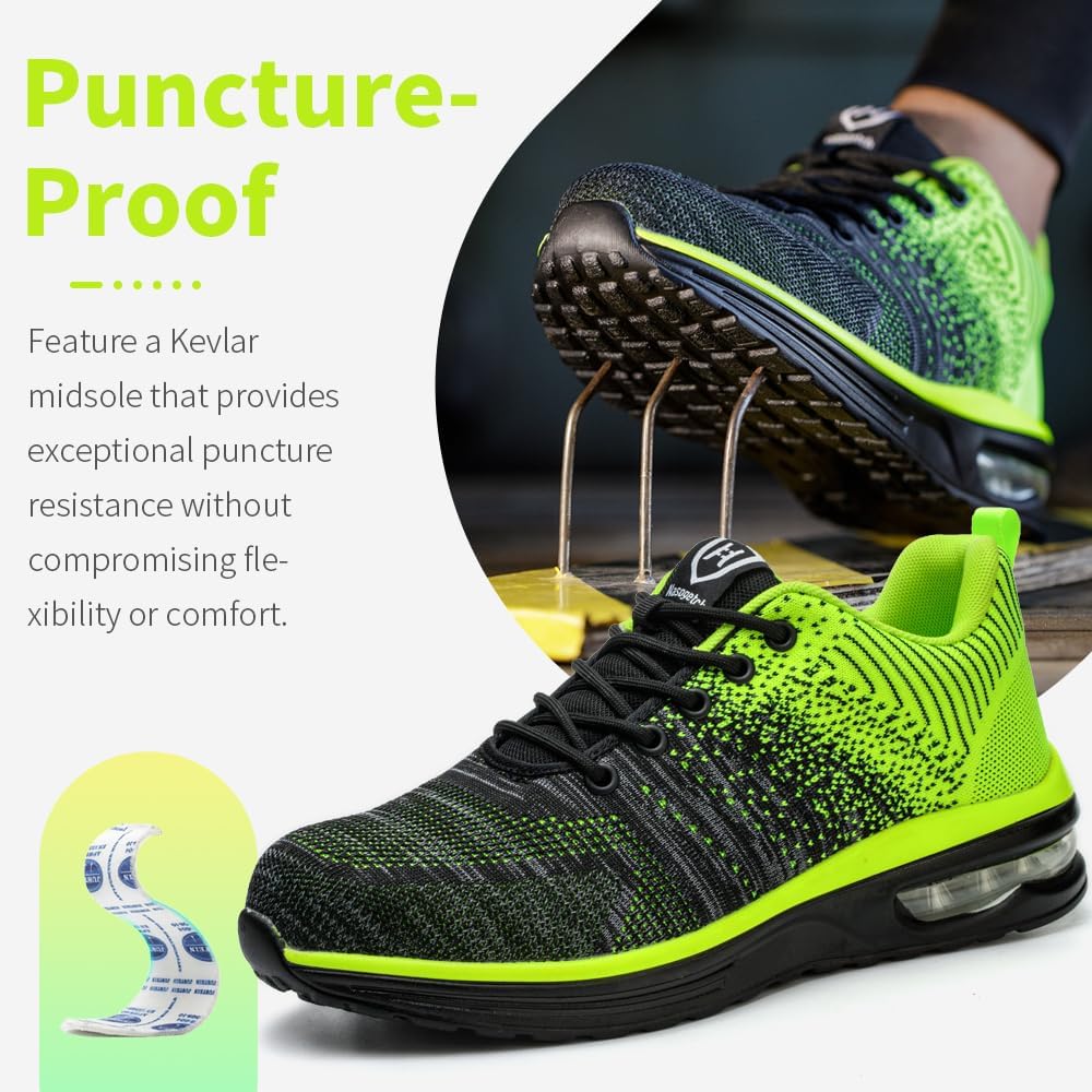 Detalle de Nasogetch Safety Trainers with Steel Toe Cap – lightweight, breathable work shoes