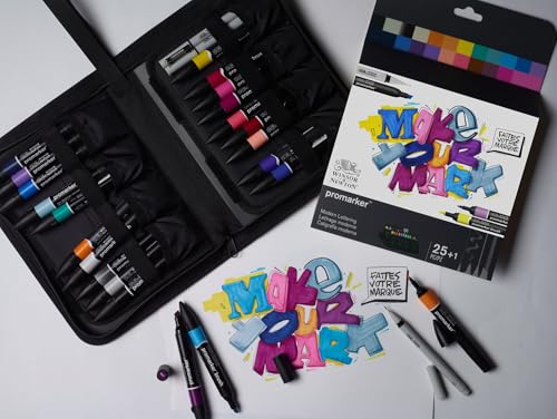 Detalle 2 de Winsor & Newton Promarker & Fineliner — Set caligrafía 26 ✏