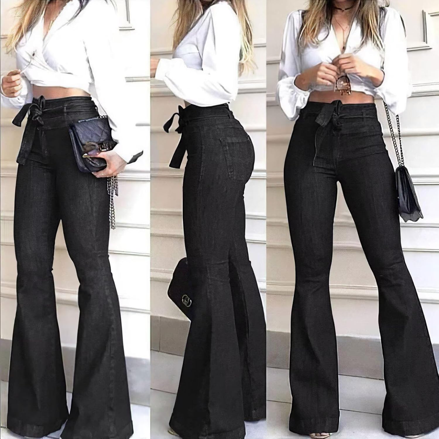 Thumbnail 4 de KDF High Waisted Flare Jeans for Women