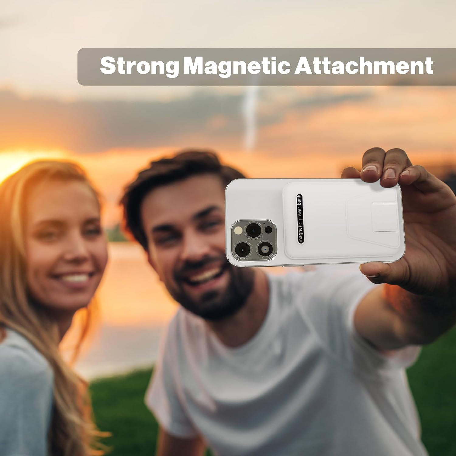Detalle de AOGUERBE MagSafe Power Bank 10000mAh — Wireless Magnetic Charger with LED Display