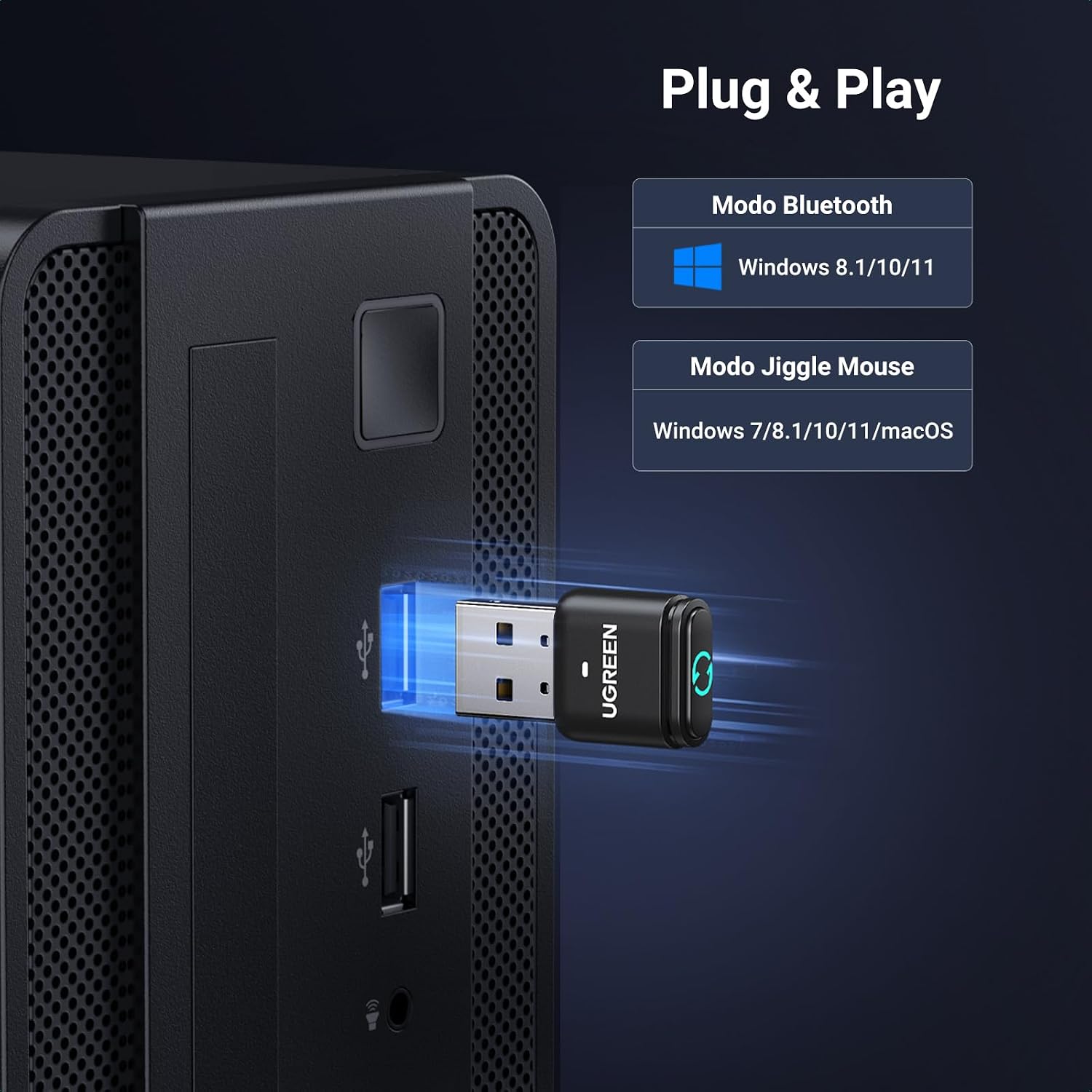 Thumbnail 5 de UGREEN Adattatore Bluetooth 5.3 con Mouse Jiggle