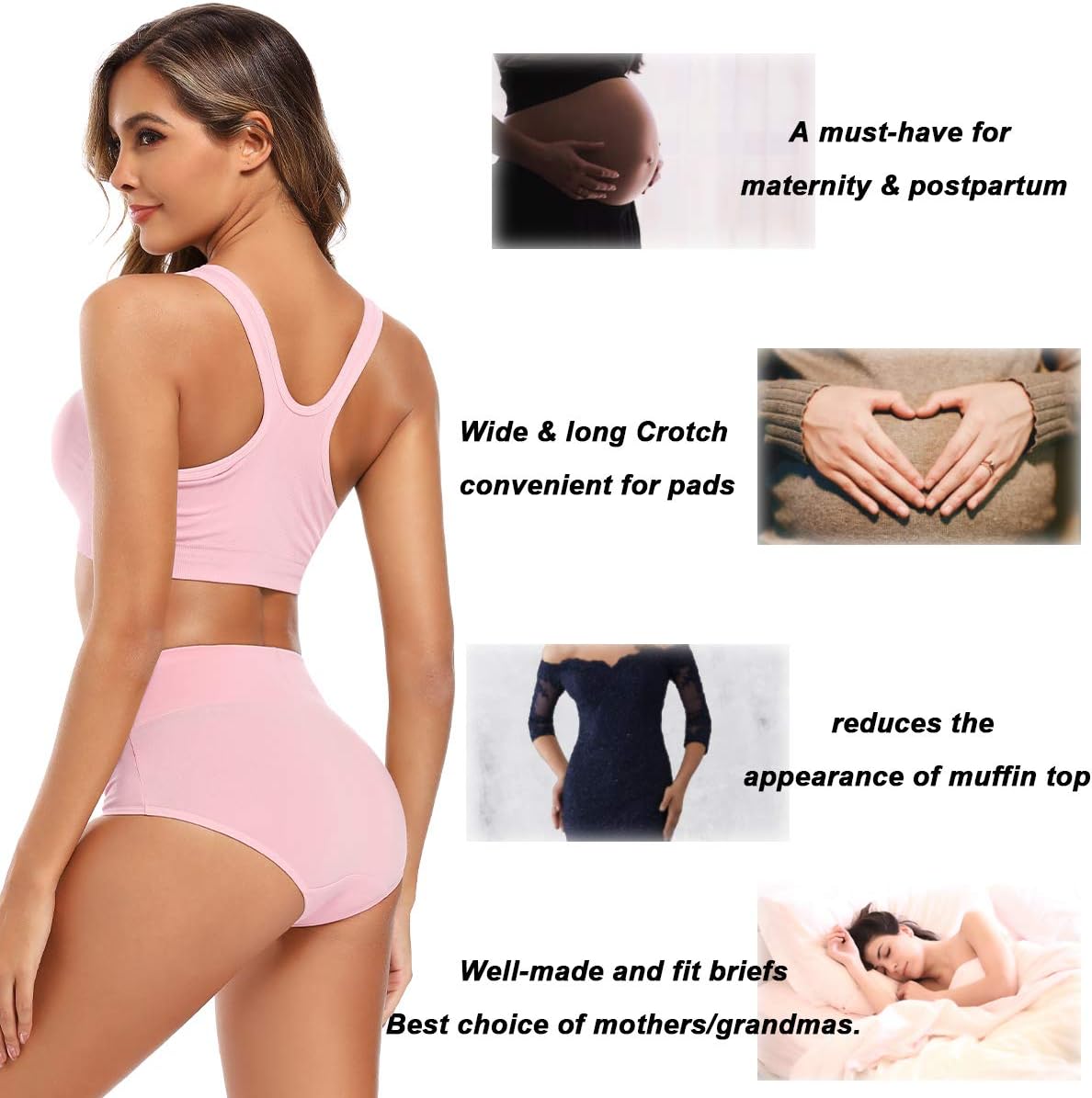 Thumbnail 3 de Molasus Women’s High-Waisted Cotton Underwear (Full Coverage, Regular & Plus Sizes)