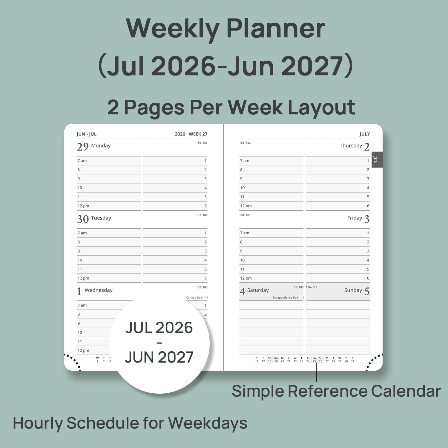 Detalle de POPRUN Weekly Planner 4" x 6.25