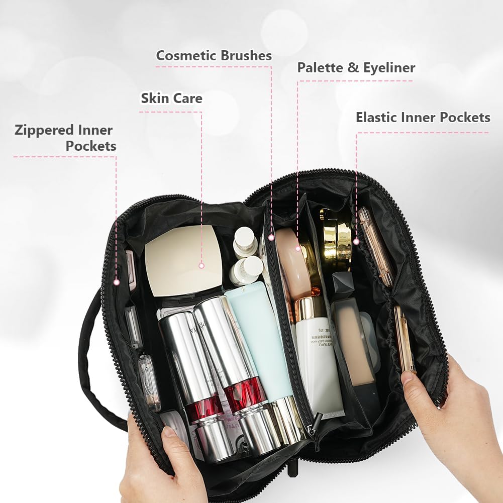 Detalle de URAQT Borsa da Toilette Grande da Viaggio con Mini Beauty Case: praticità e stile per i tuoi cosmetici