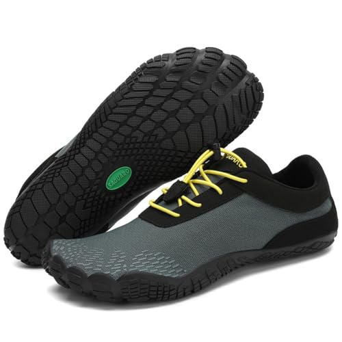 Detalle de SAGUARO Zapatillas Barefoot para Hombre y Mujer – Minimalistas, Antideslizantes y Transpirables (Gris Profundo, 40 EU)