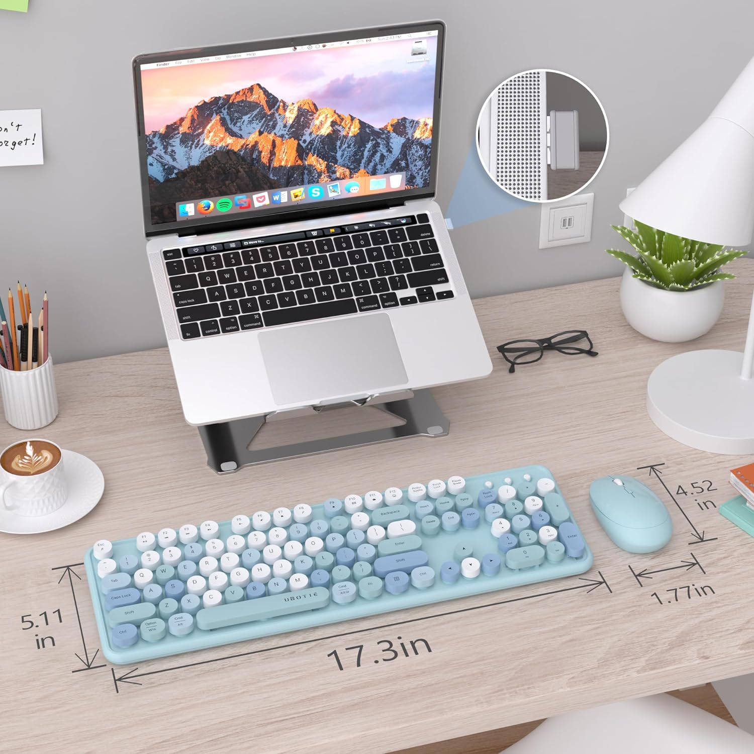 Thumbnail 6 de UBOTIE Colorful Wireless Keyboard Mouse Combo 2.4GHz 🖱