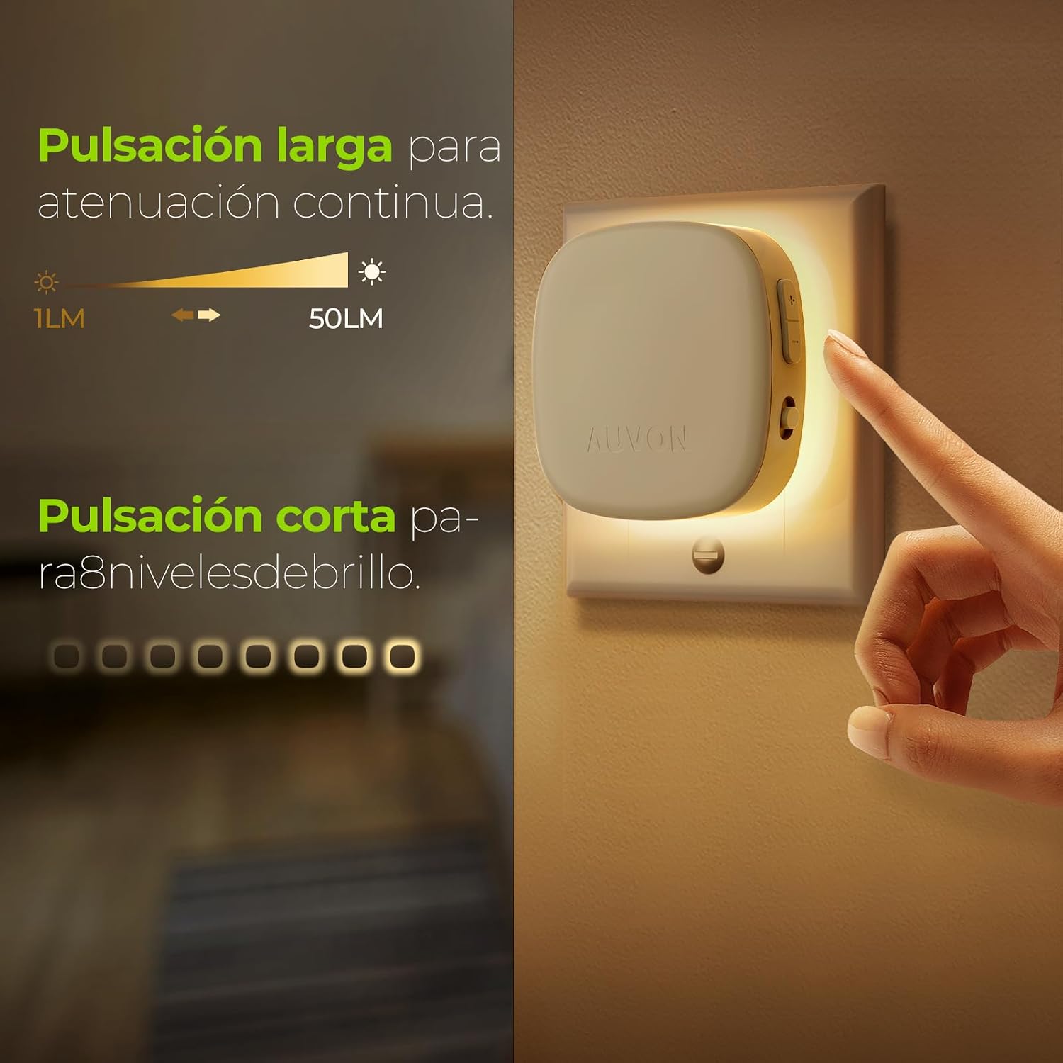 Detalle de AUVON luz nocturna infantil enchufe, 2 uds