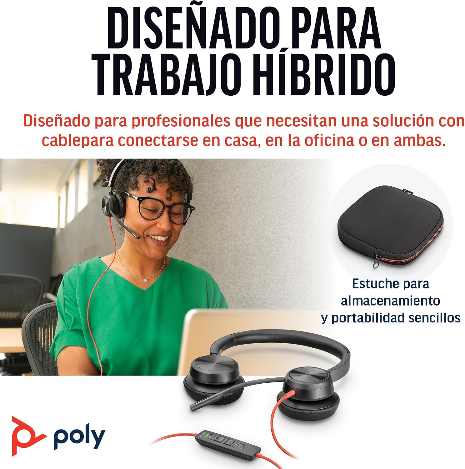 Detalle 2 de Auricular Poly Blackwire 8225 con cancelación activa de ruido